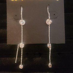 Cookie Lee Silver Dangling Chain Earrings